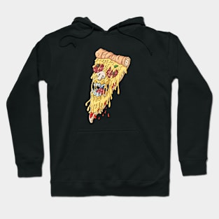 Pizza Crime, Skull, Fast food, Cartoon Hoodie